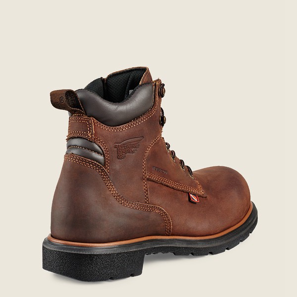 Red Wing Work Boots Brown - Mens Dynaforce® - 6-inch Waterproof Soft Toe - 8725-ISFZR